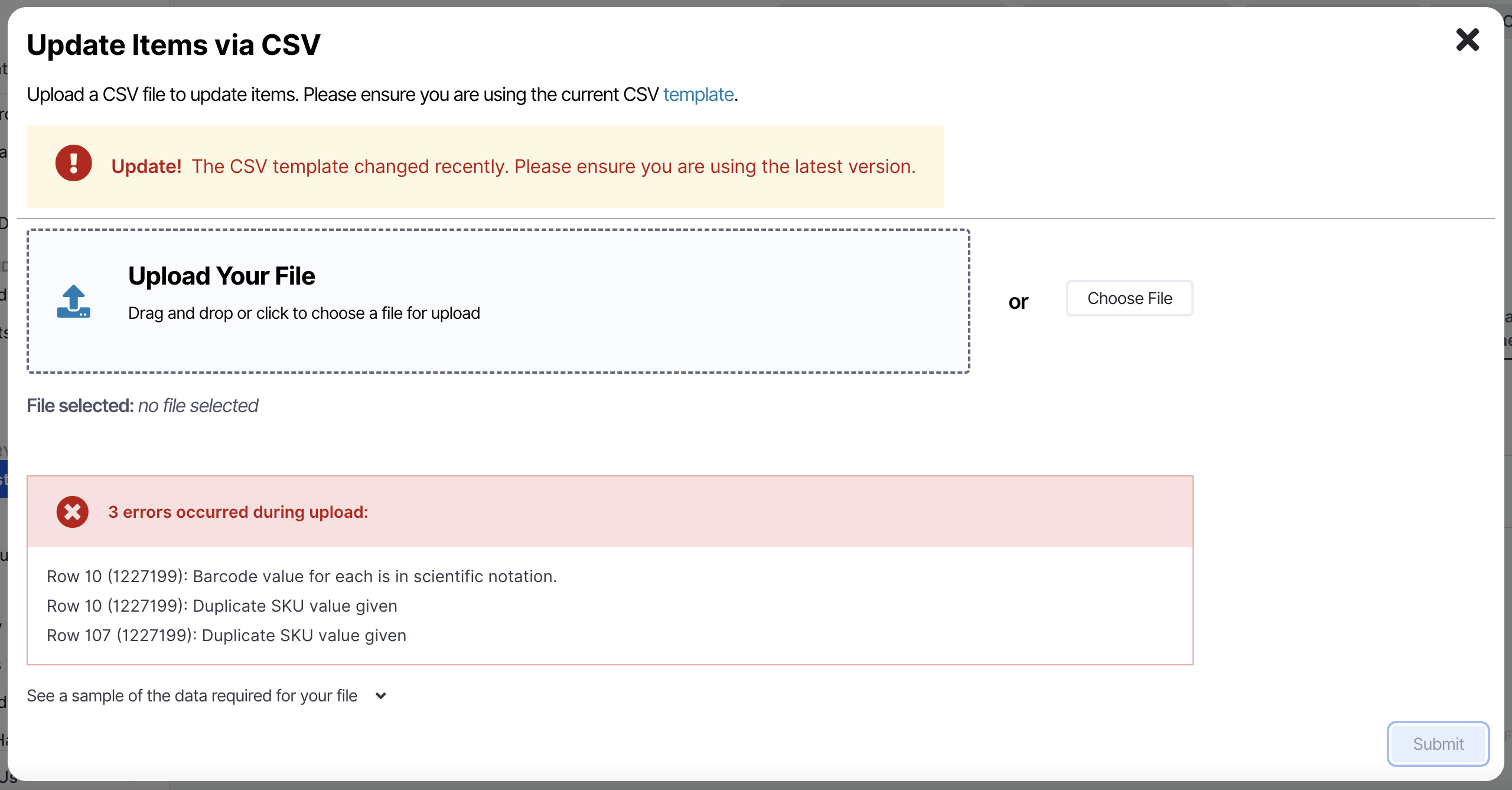 CSVReactification_EditingItemsCSVUploadIssues.png