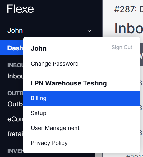 Billing for Warehouses - Menu Billing.png
