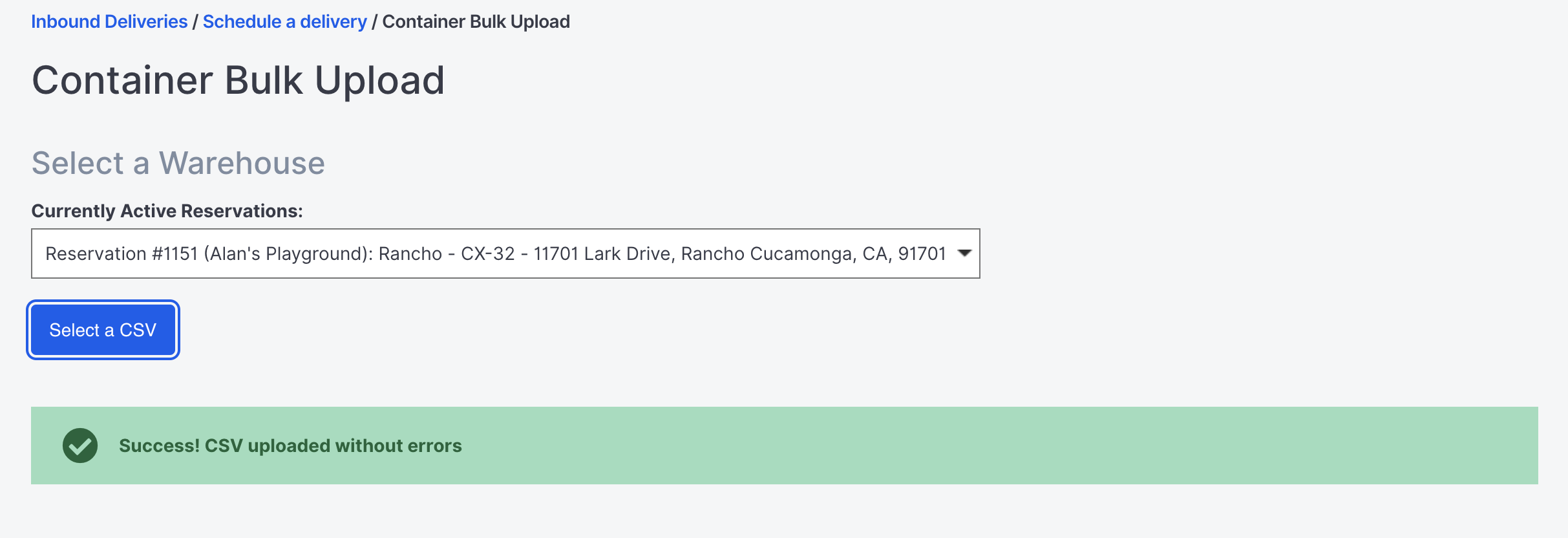 Creating Container Deliveries – Flexe